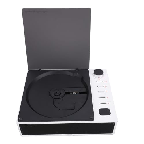 GOWENIC Leitor de CD Portátil Alto-falantes HiFi Integrados, CD Players Vintage para Casa, Máquina de Recarregável Com Controle Remoto, Bluetooth, Disco U, Entrada para Fone de (Branco) (Equipamentos)
