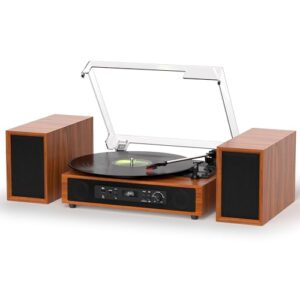 TANLANIN Toca-discos de vinil retrô com alto-falantes embutidos e externos (Equipamentos)