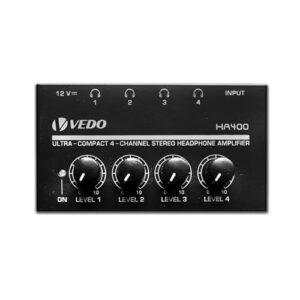 Amplificador de fone de ouvido estéreo ultra compacto de 4 canais para estúdio e palco com adaptador de energia de 12V EletrÃnicos para Carros > Audio > Amplificador EletrÃnicos para Carros Veiculos (Equipamentos)