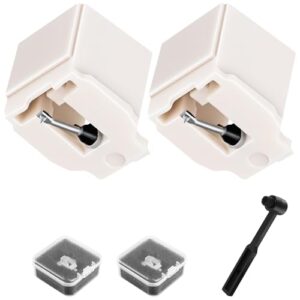 BALLMENT Pacote com 2 agulhas para toca-discos ATN3600L com escova de limpeza Stylus, agulhas de gravação compatíveis com os modelos Audio Technica AT-LP60X, AT-LP60XBT e AT-LP60XBT-USB Vinyl Record (Equipamentos)