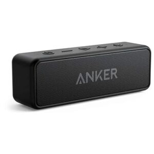 Anker soundcore 2 Caixa de Som Bluetooth Portátil com 12W de Som Estéreo, Bluetooth 5, BassUp, à Prova d'Água IPX7, 24 Horas de Reprodução, Emparelhamento Estéreo Sem Fio, Ideal para Casa e Viagens (Equipamentos)