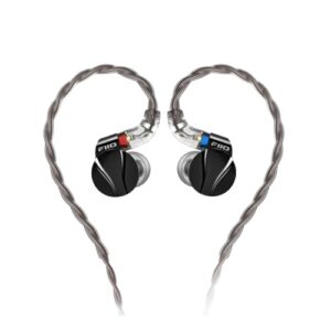 FiiO Fone de ouvido intra-auricular FD15 Magnalium DLC HiFi Dynamic Driver de 13,8 mm com revestimento de aço inoxidável, cabo MMCX destacável (preto) (Equipamentos)
