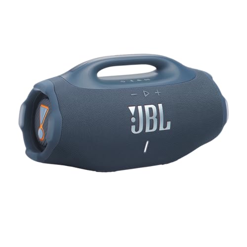 JBL Boombox 4, Altifalante Bluetooth portátil, som JBL Pro, AI Sound Boost, resistente à água/pó IP68, autonomia de 34 h, Life, Auracast, 2 configurações de reforço de graves, azul (Equipamentos)