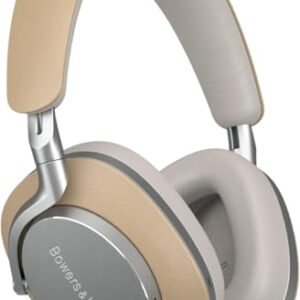 Bowers & Wilkins Fones de ouvido sem fio over-ear Px8, cancelamento de ruído ativo avançado, materiais luxuosos, vida útil da bateria de 30 horas, carregamento rápido de 15 minutos, caramelo (Equipamentos)