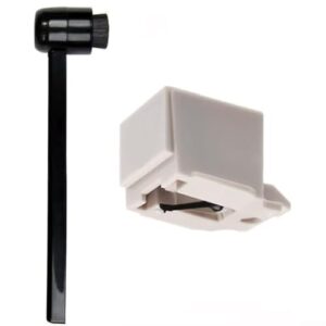 Vasiumic Agulha Stylus de substituição -Technica AT-LP60X, cartucho de toca-discos AT3600L com cantilever de fibra de carbono, ponta cônica, 33/45 RPM, inclui escova de limpeza e capa, preto (1 peça) (Equipamentos)