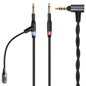 Boom Microphone Cable,Dual 3.5mm Voice Gaming Cable,High Purity Oxygen Free Copper AUX Cord Compatible with Hifiman HE4XX HE560 Meze 99 MeZe 109 Pro FiiO FT1 FT7 for Studio Audiophile 3.5mm 6.5ft (Equipamentos)