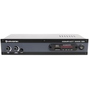 HAYONIK, Amplificador 4 canais, Entrada Óptica, 80W RMS, Bluetooth, USB, Rádio FM, Entrada para Microfone, Equalizador - Compact 1000 OD (Equipamentos)