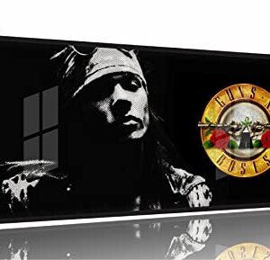 Quadro Decorativo Guns N' Roses 130x60 Moldura Preta 2x2 (Discos de Vinil)