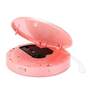 Zopsc Leitor de CD Portátil Com Alto-falante Bluetooth CD Player 2000mAh Recarregável Com Reprodução e Gravação USB Em Microfone Embutido USB para Viagens Em Casa (Rosa) (Equipamentos)