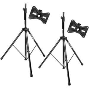 Kit 2 Suporte de Caixa de Som Tripé Ajustável - Pedestal Reforçado para Caixas Ativas e Passivas (Equipamentos)