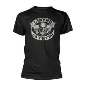 Camiseta masculina Lynyrd Skynyrd preta | Mercadoria oficialmente licenciada, Preto, M (Discos de Vinil)