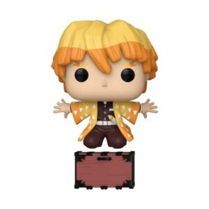 POP Anime: Zenitsu Agatsuma Protecting Nezuko's Box boneco de vinil Funko edição limitada (incluído com caixa protetora compatível), multicolorido, 3,75 (Discos de Vinil)