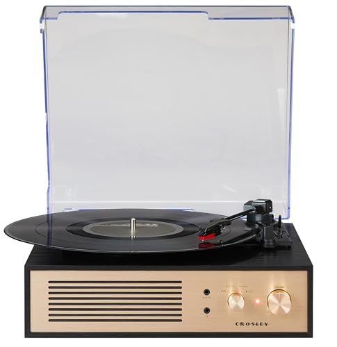 Crosley CR6045A-BK Miles 3 velocidades Bluetooth in/out toca-discos toca-discos com alto-falantes embutidos, preto (Equipamentos)