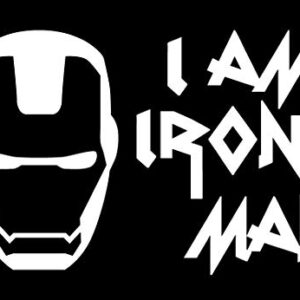 Creative Concepts Ideas Adesivo de vinil I Am Iron Man CCI |Carros Caminhões Vans Paredes Laptop|Branco|19 x 12,7 cm|CCI2479 (Discos de Vinil)