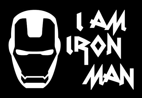 Creative Concepts Ideas Adesivo de vinil I Am Iron Man CCI |Carros Caminhões Vans Paredes Laptop|Branco|19 x 12,7 cm|CCI2479 (Discos de Vinil)