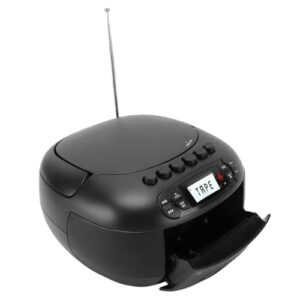 GOWENIC CD Player Portátil, Rádio AM FM, Entrada MP3 USB AUX, Controle Remoto, Tela LCD, Alto-falantes Duplos de 3 W, Com Bluetooth 5.1, para Presente para Crianças Idosas Em Casa Ao (Padrão da UE) (Equipamentos)