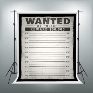 Canessioa Pano de fundo Mugshot 1,5 x 2,1 m Murder Myster pano de fundo (Discos de Vinil)