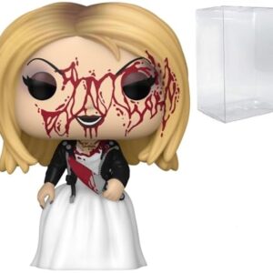 POP Bride of Chucky – Boneco de vinil exclusivo da Bloody Tiffany (incluído com caixa protetora compatível), multicolorido, 9,5 cm (Discos de Vinil)