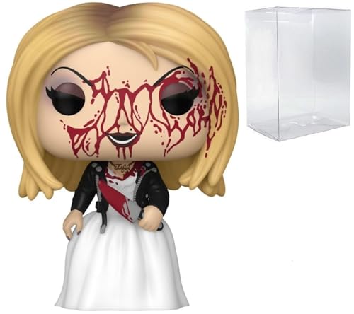 POP Bride of Chucky – Boneco de vinil exclusivo da Bloody Tiffany (incluído com caixa protetora compatível), multicolorido, 9,5 cm (Discos de Vinil)
