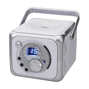 Boombox Bluetooth para CD Jensen, Prata, 7.00 x 9.75 x 6.00 inches (Equipamentos)