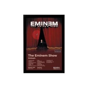 BLINKART Molduras de parede Eminem- The Eminem Show | Arte de parede para quarto, sala de estar, estúdio ou escritório | Impressão de capa de álbum com código QR Spotify Song Link | Presente para fãs (Discos de Vinil)