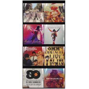 Creproly Exibição de disco de vinil para montagem de álbum de parede para discos de vinil de 30,5 cm, moldura de disco de vinil com janela transparente para 8 discos de vinil para casa, escritório, (Discos de Vinil)