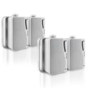 Herdio Alto-falantes passivos para ambientes externos de 8,5 cm, à prova d'água, com fio, à prova d'água, som superior de 400 W, durabilidade para todos os climas, para casa, pátio, jardim, barco (Equipamentos)