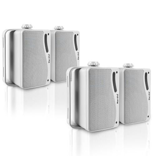 Herdio Alto-falantes passivos para ambientes externos de 8,5 cm, à prova d'água, com fio, à prova d'água, som superior de 400 W, durabilidade para todos os climas, para casa, pátio, jardim, barco (Equipamentos)