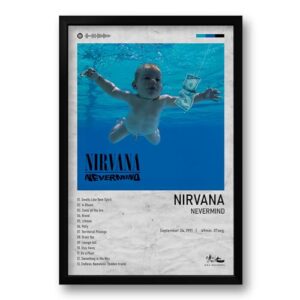 Quadro Álbum Spotify Nevermind - Nirvana - 40x60cm (Discos de Vinil)