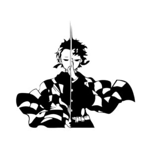Decalque grande espadachim anime vinil para parede, sala de jogos, porta, carro demônio anime Slayer (Tanjiro) (Discos de Vinil)