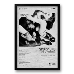 Quadro Álbum Spotify Love at First Sting - Scorpions - 40x60cm (Discos de Vinil)