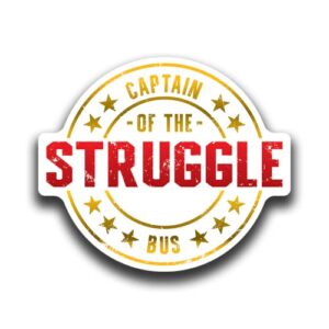 Adesivo de vinil Captain of The Struggle Bus - para carros, caminhões, janelas, laptops, copos e muito mais - 12 x 10 cm (Discos de Vinil)
