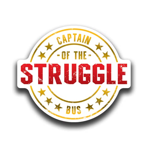 Adesivo de vinil Captain of The Struggle Bus - para carros, caminhões, janelas, laptops, copos e muito mais - 12 x 10 cm (Discos de Vinil)