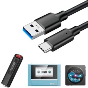 Ranyi Pacote com 2 para leitor de música FiiO MP3 USB-C USB-C Cabo de carregamento/dados (Equipamentos)