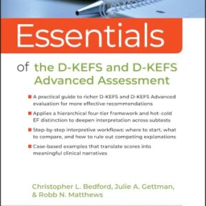 Essentials of the D-Kefs and D-Kefs Advanced Assessment - Bedford, Christopher L (Equipamentos)