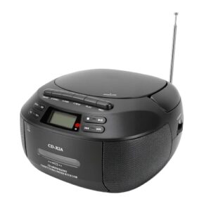 fosa CD Player Portátil Com Bluetooth, Estéreo retrô Com Alto-falantes Duplos de 3 W, Rádio FM, Gravador de Fita Cassete, Entrada USB/AUX para Idosos Em Viagens Domésticas (Plugue dos EUA) (Equipamentos)