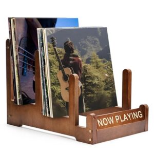 Bgzdxhxyr Suporte de disco de vinil, suporte de armazenamento de 60 LPs, suporte de álbum de 3 níveis com tela em reprodução, suporte de armazenamento de álbum de madeira para discos, livros, álbuns (Discos de Vinil)