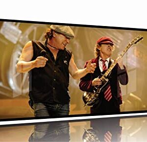 Quadro Decorativo - Ac Dc Show - 130x60 Moldura Preta 2x2 (Discos de Vinil)
