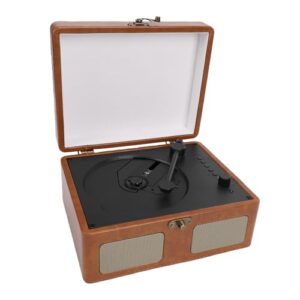 Asixxsix Leitor de CD Com Alto-falante, CD Player Portátil retrô Estilo Toca-discos Clássico Vintage Com Bluetooth e Controle Remoto, Suporta, R, RW, MP3, WMA, VCD, WAV (Equipamentos)