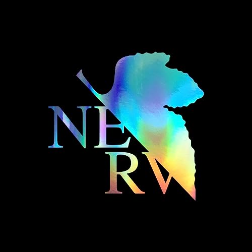 Adesivo de vinil NERV Symbol Decalque Notebook Janela de Carro Laptop 12.7 cm x 12.06 cm (Holográfico) (Discos de Vinil)