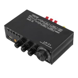 Naroote 2.1 Canais Bluetooth 5.1 Receptor Amplificador Estéreo HiFi Com Saída de Subwoofer, Controle Remoto, Entrada Coaxial Digital USB AUX, Mini Amplificador de Home Theater (Plugue dos EUA) (Equipamentos)