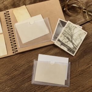 20 Pz Tasche Autoadesive Per Planner - Porta Carte Indice em Vinil Trasparente Per Quaderni Contenitori Tote Scaffali (Discos de Vinil)