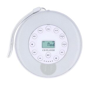 Cryfokt Portable CD Player Bluetooth Speaker Rechargeable Anti Skip (White) (Equipamentos)