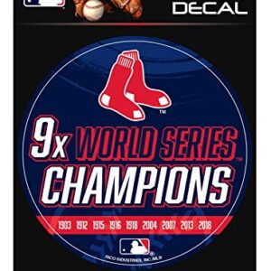 Rico VDCM39WS9T Red Sox : 9 Time World Series Champs Decalque de vinil cortado médio (Discos de Vinil)