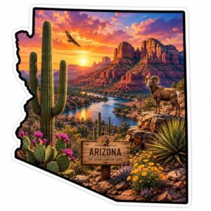 Adesivo de vinil Arizona State Shape, 12,7 cm (Discos de Vinil)