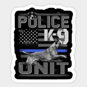 Adesivo de vinil da unidade K-9 da polícia - 12 cm para veículos, carros, para-choque, janela, adultos, laptop, copos, garrafas de água, caminhões (Discos de Vinil)