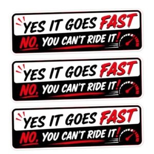 Yes It Goes Fast, No You Cant Ride It (pacote com 3) – Adesivo de vinil premium premium de 10 cm para carros de corrida, caminhões, bicicletas, garrafas de água, janelas e uso ao ar livre (Discos de Vinil)