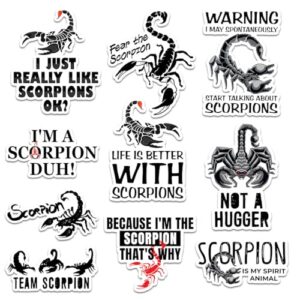 Adesivos de escorpião (10 peças - 7,6 cm) - I Just Really Like Scorpions, Scorpion is My Spirit Animal, Fear The Scorpion - Decalques de vinil de animais ousados presentes para fãs de aracnídeos (Discos de Vinil)
