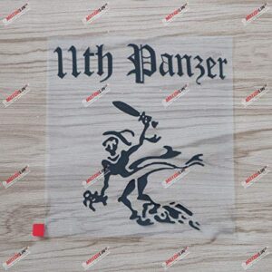 Adesivo decalque preto 11ª Divisão Panzer Ghost WW2 Tanques Pantera Alemã Carro do Exército Vinil (Discos de Vinil)