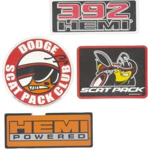 Pacote com 4 adesivos de vinil Dodge Scat Pack e HEMI feitos em Detroit (Discos de Vinil)